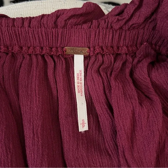 SOLD E Free People Endless Summer Beach Bliss Off Shoulder Maroon Maxi Dress - Picture 13 of 16